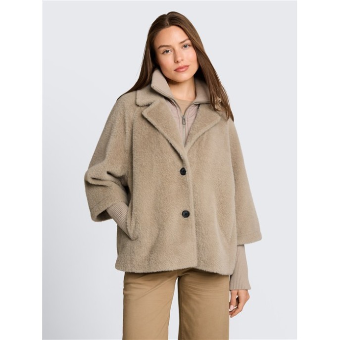 Tom Tailor Cosy Cape winterjas 1051134 - soft taupe Tom Tailor Cosy Cape winterjas 1051134 - soft taupe